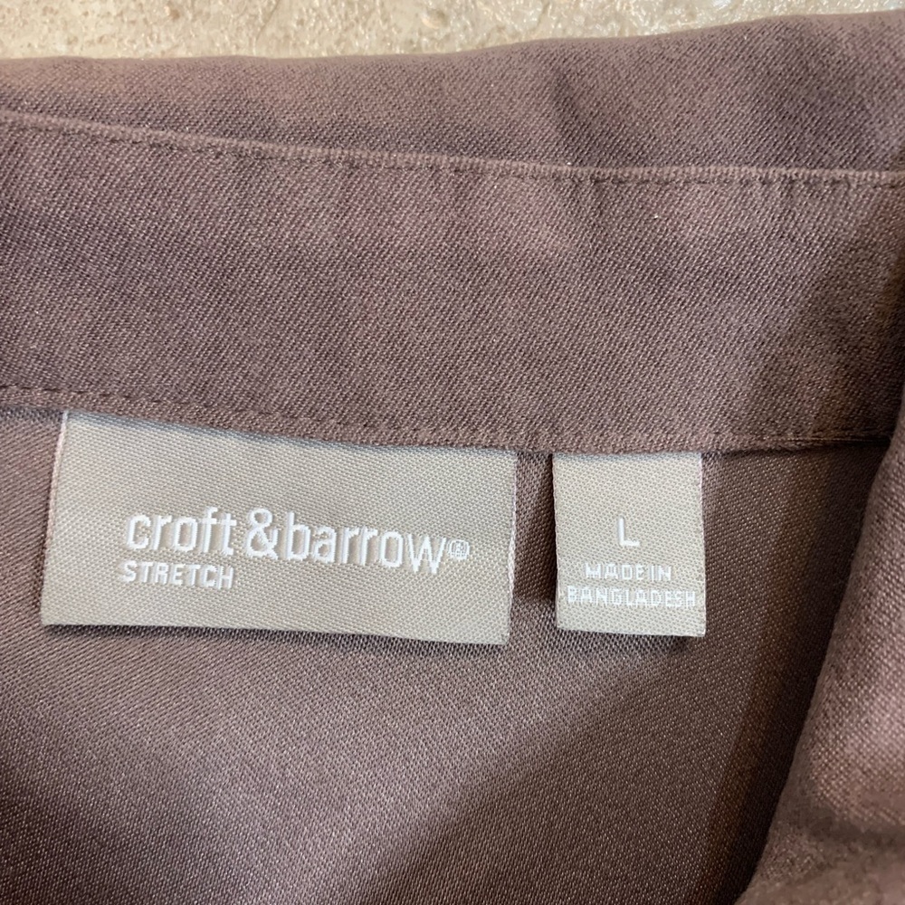Women’s Croft & Barrow Chocolate Brown Zip-up Shacket Sz Large - Picture 3 of 6